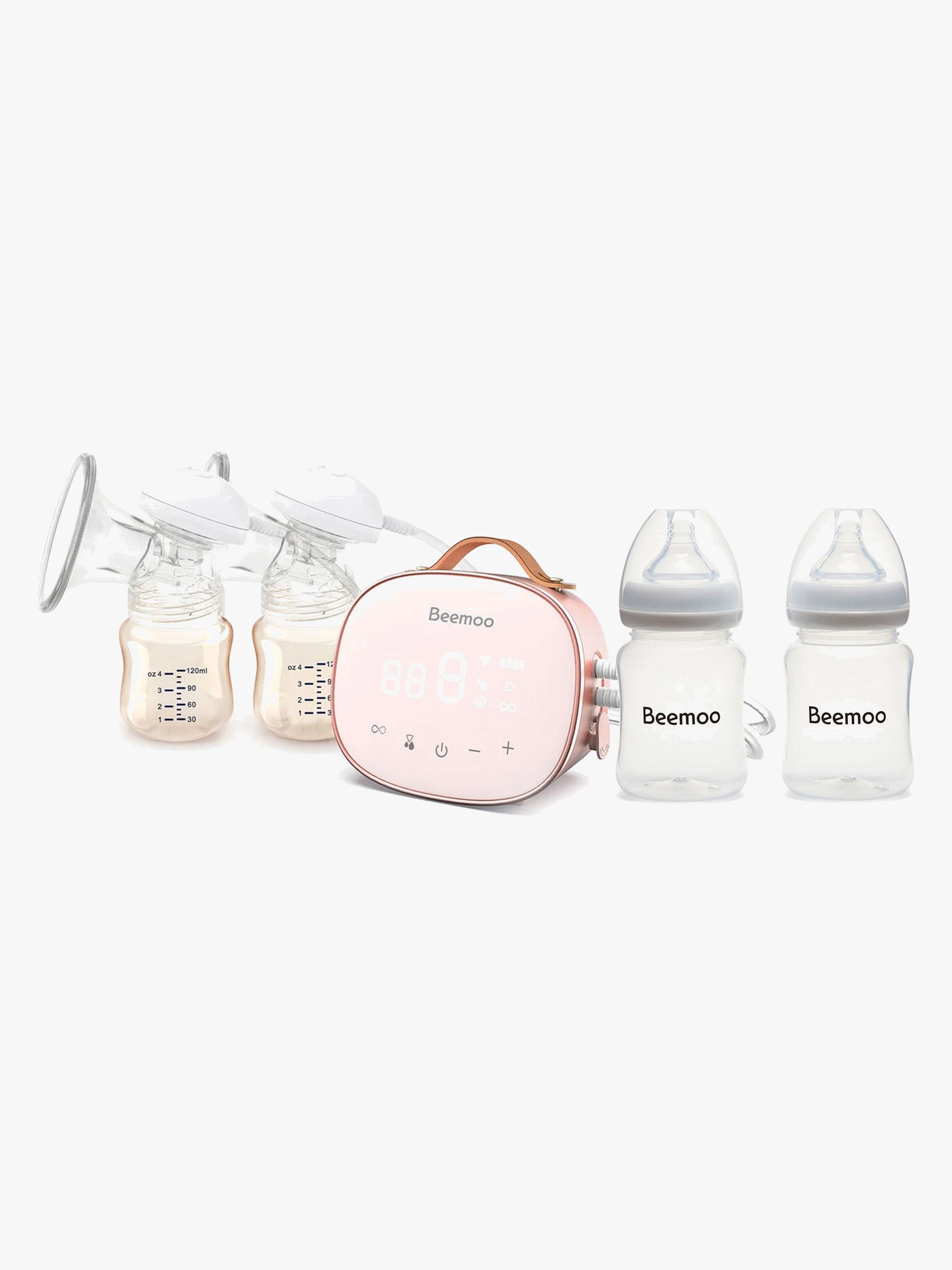 Beemoo CARE Duo Elektrisk Dobbelt Brystpumpe inkl. Modermælksflaske 180 ml 2-pak