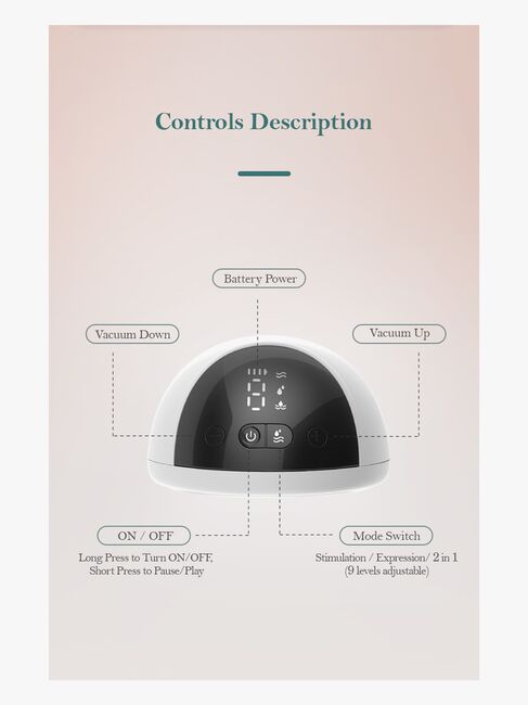 Beemoo CARE Wearable LED Elektrisk Brystpumpe Single