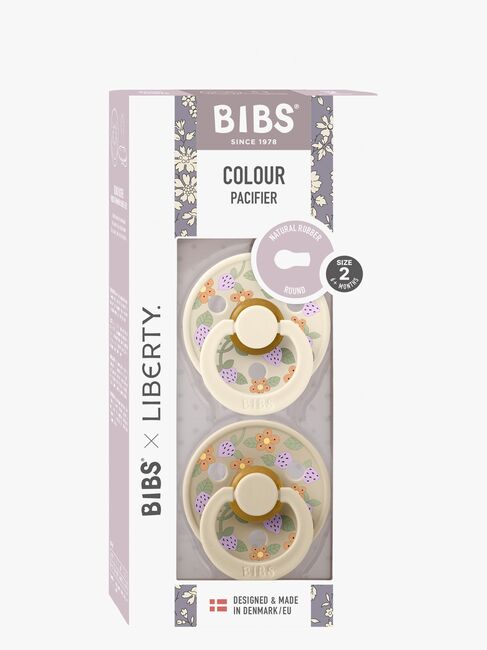 BIBS x Liberty Colour Strawberries Sut 2-pak Latex Str. 2, Ivory Mix