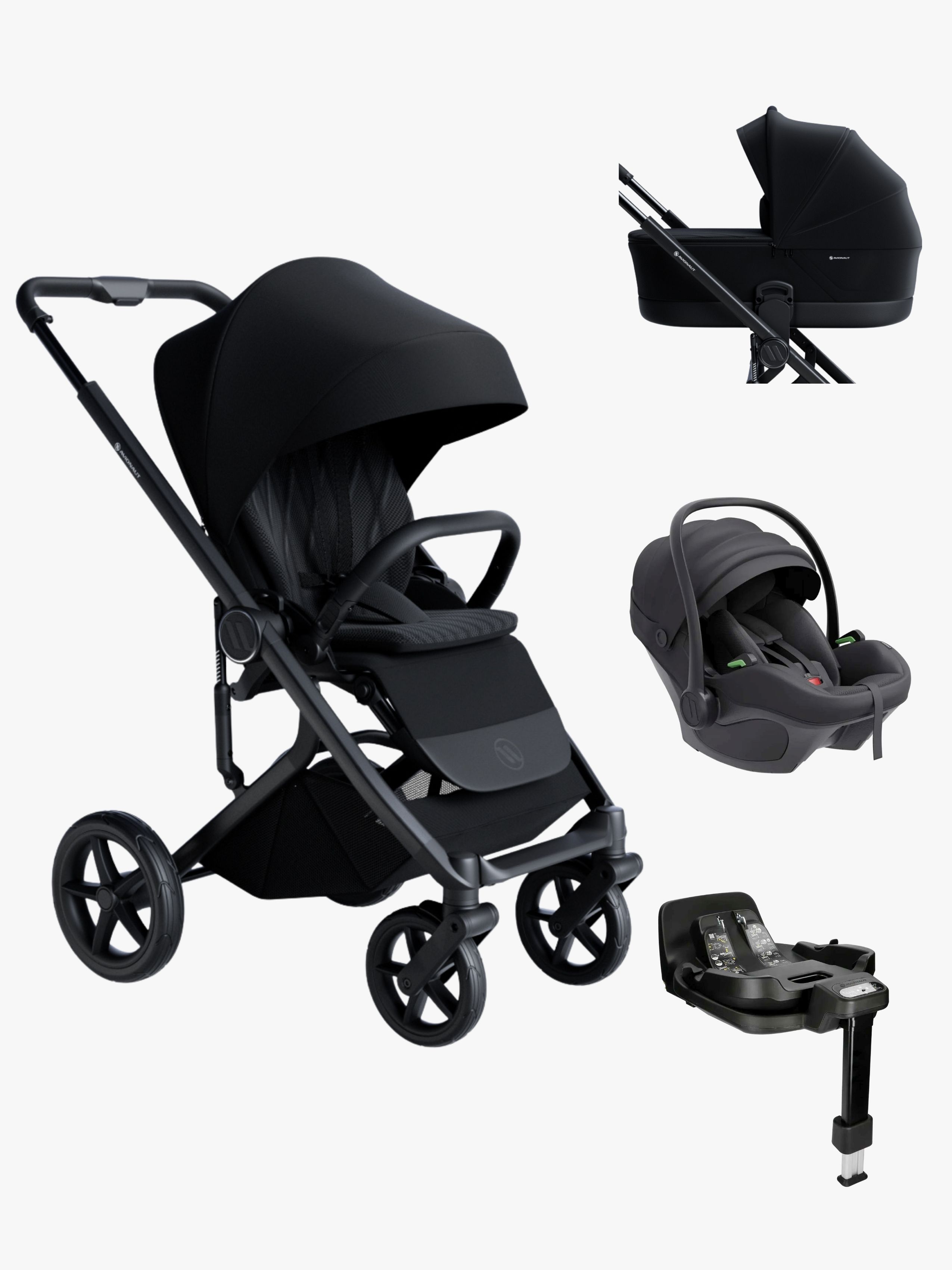 Avionaut Sirius 2 Duovogn Inkl. Pixel 3 Babyautostol & IQ Orbit Base, Sort