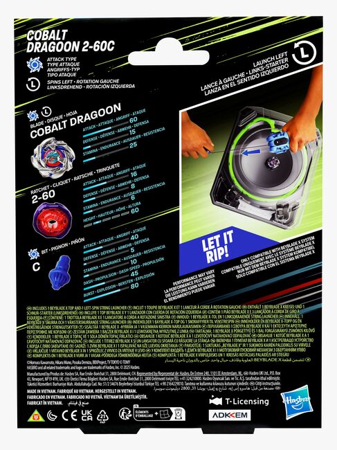 Beyblade X Cobalt Dragoon 2-60C Launcher Sæt