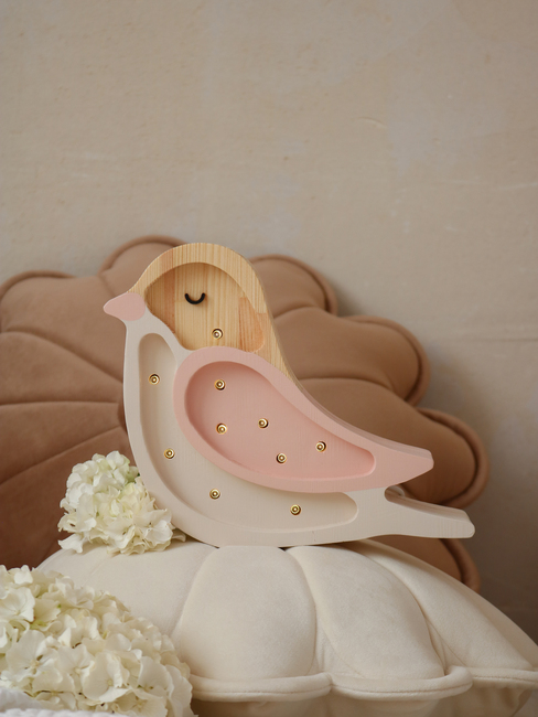 Little Lights Mini Lampe Fugl, Strawberry Cream