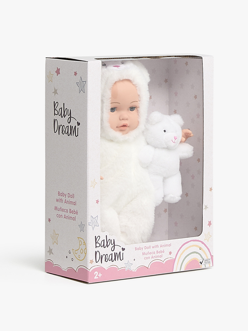 Cloudberry Castle Dukke med Dyredragt 40 cm, Hvid