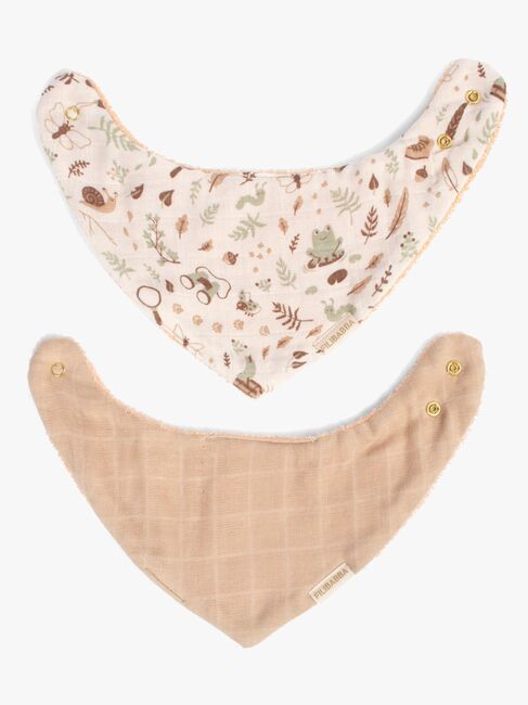 FILIBABBA Bandana Savlemække 2-pak, Little Wonders/Warm Grey