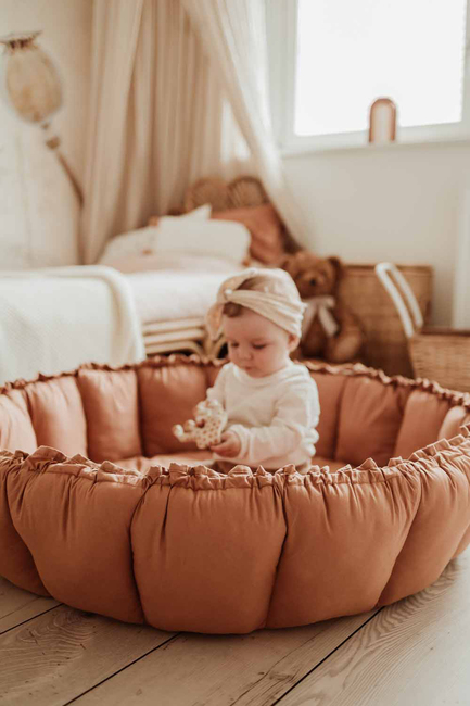 Play&Go Organic Bloom Legetæppe, Tawny Brown