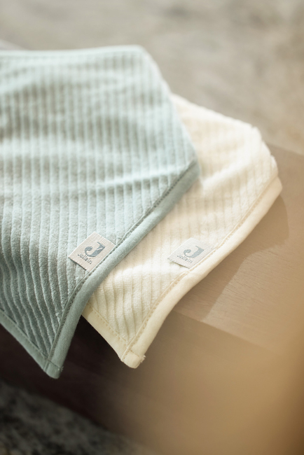 Jollein Velvet Rib Bandana Savlemække 2-pak, Sea Green/Ivory