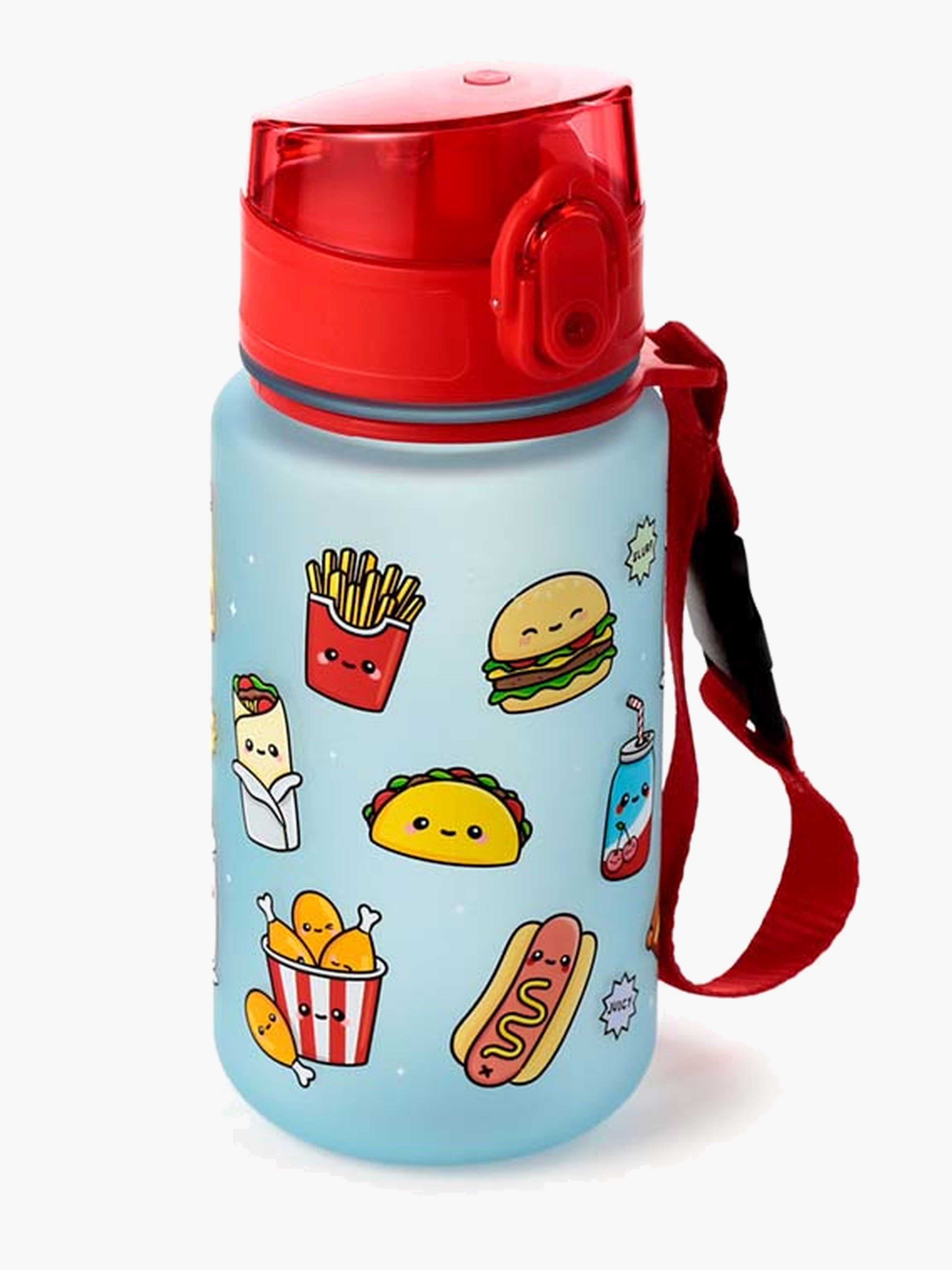 Foodiemals Pop Top Splintfri Drikkedunk 350 ml, Blå/Rød