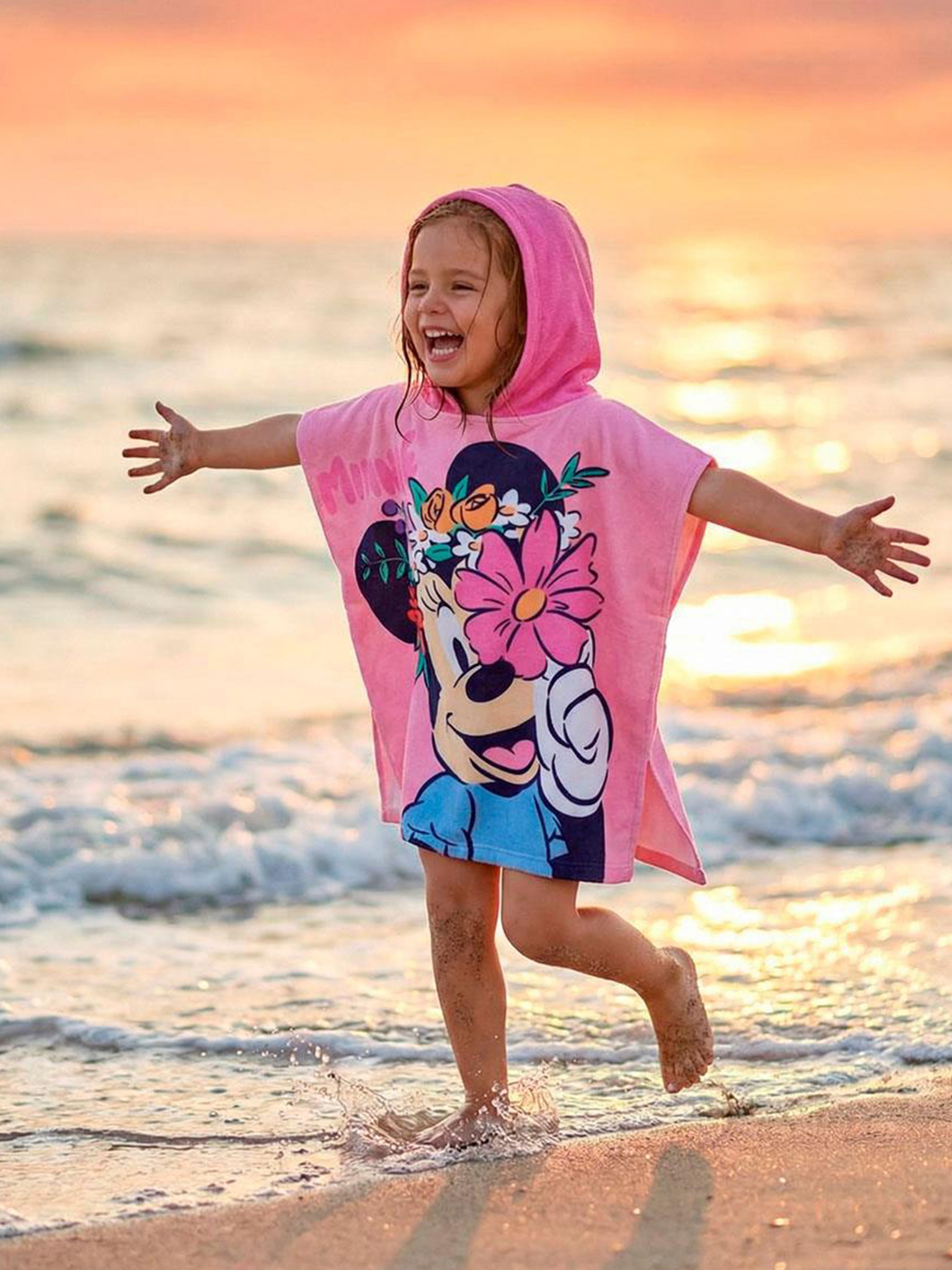 Disney Minnie Mouse Strandponcho Mikrofiber, Pink