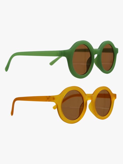 CarloBaby Solbriller Stråla 2-pak 3-6 År, Grøn/Gul