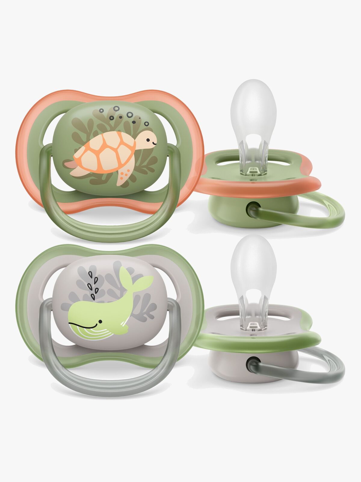 Philips Avent Ultra Air Deco Sut 2-Pak 6-18m, Grøn/Grå
