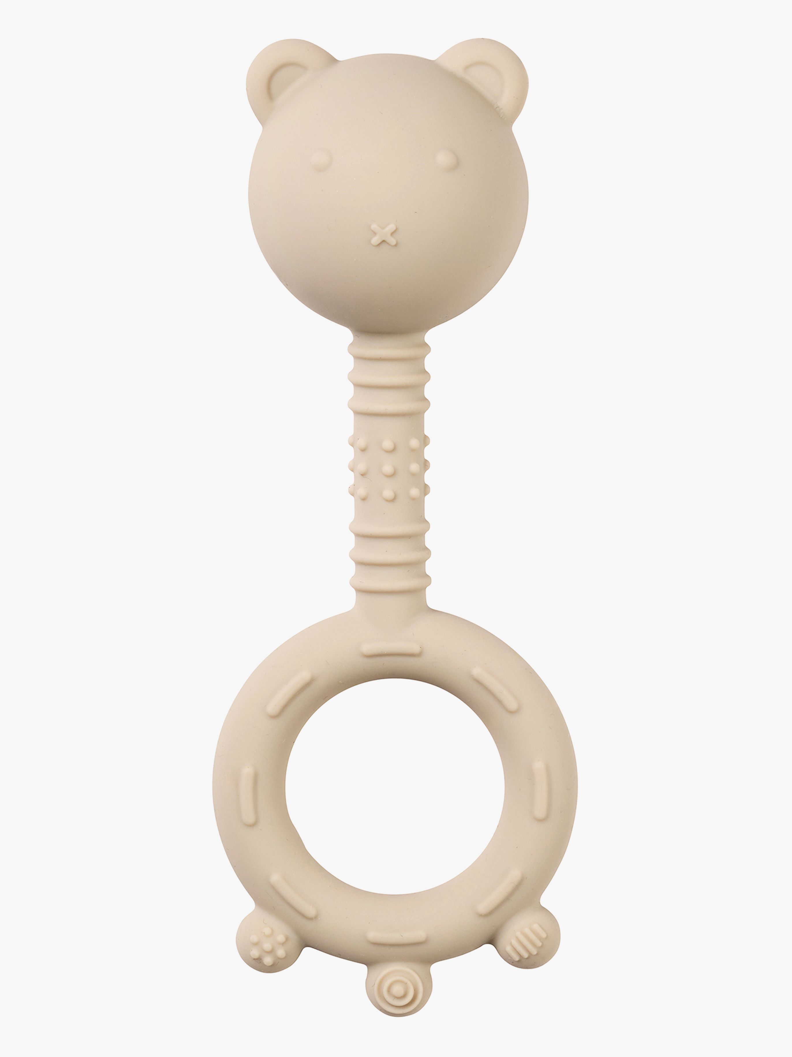 Nattou Soft Silicone Rangle med Bidering, Clay