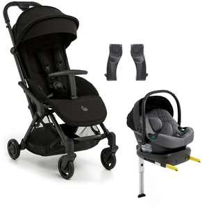 Beemoo Easy Fly Lux 4 Klapvogn inkl Route i-Size Autostol Baby & Base, Jet Black/Mineral Grey