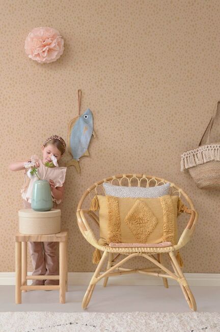 Majvillan Tapet Animal Dots, Dusty Peach