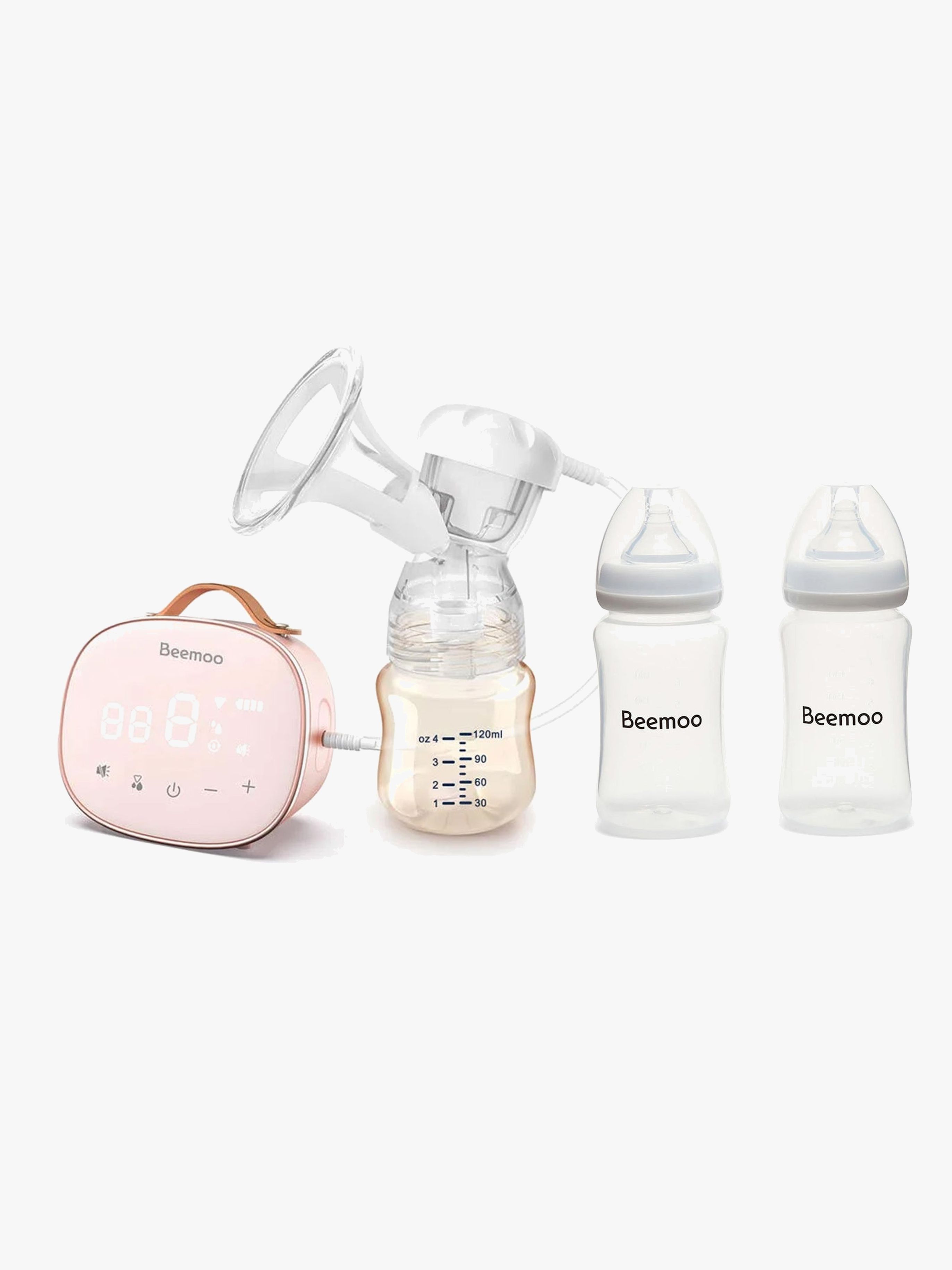 Beemoo CARE Single Elektrisk Brystpumpe inkl. Modermælksflaske 240 ml 2-pak