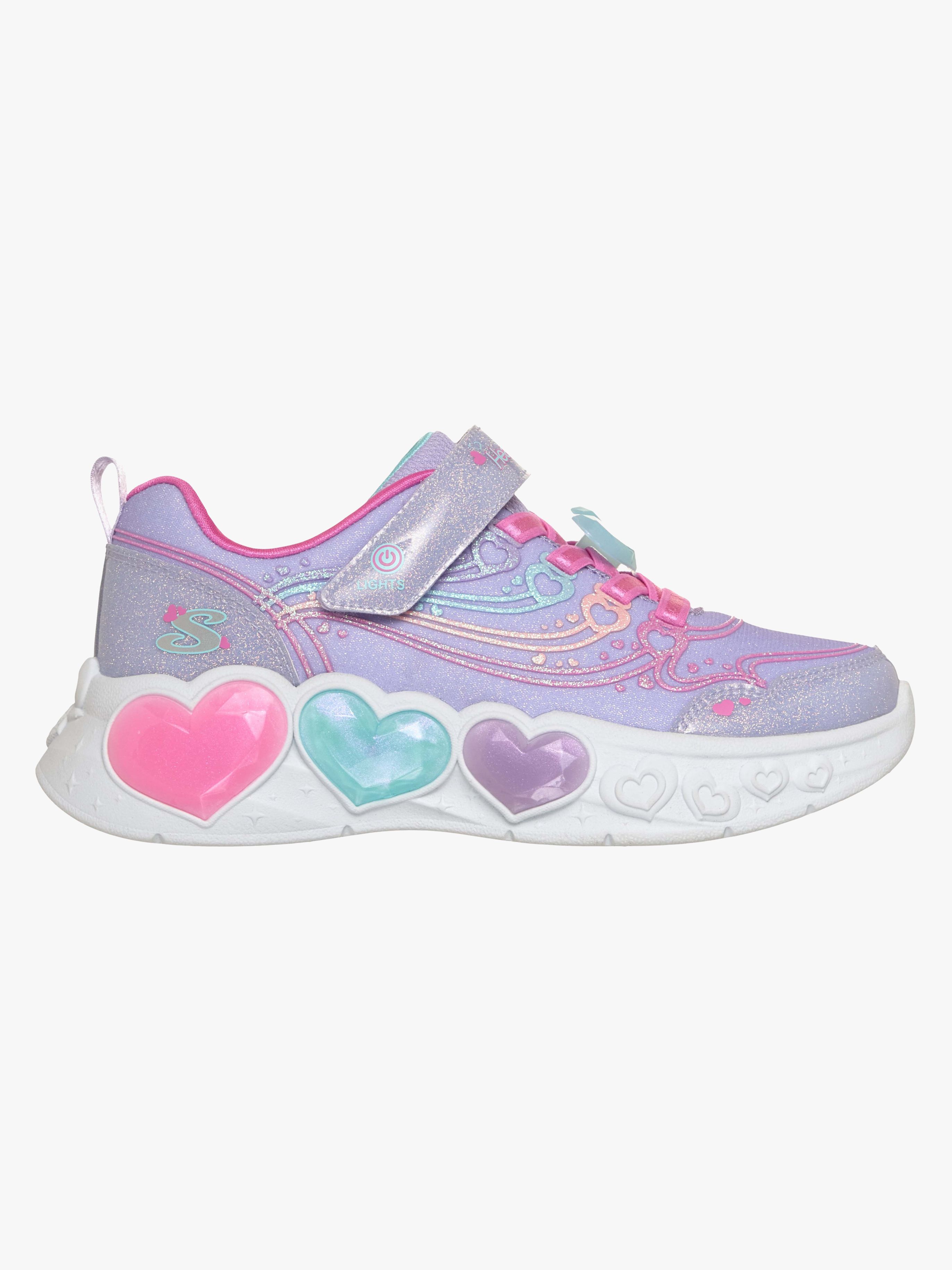 Skechers Enchanted Heart Blinkende Sneakers, Lilla, 29