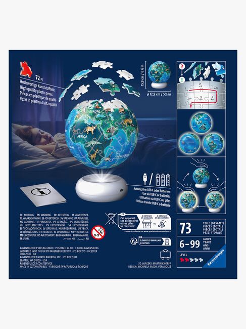 Ravensburger Gabby's Dollhouse 3D-puslespil Jorden Natlampe 72 Brikker