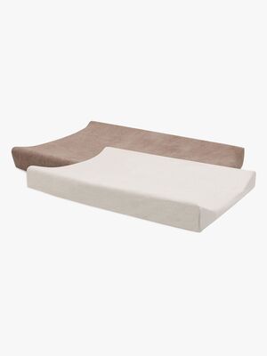 Jollein Puslepudebetræk 50x70cm 2-pak, Milky Coffee/Ivory