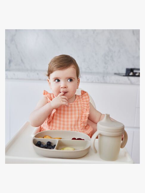 b.box Tallerken med Låg Silikone, Latte