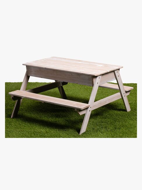 Woodlii Picnicbord med Sandkasse + Låg, Hvid