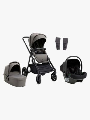 Beemoo Pro Multi 2 Duovogn inkl. Route i-Size Autostol Baby, Mocha Grey/Black Stone