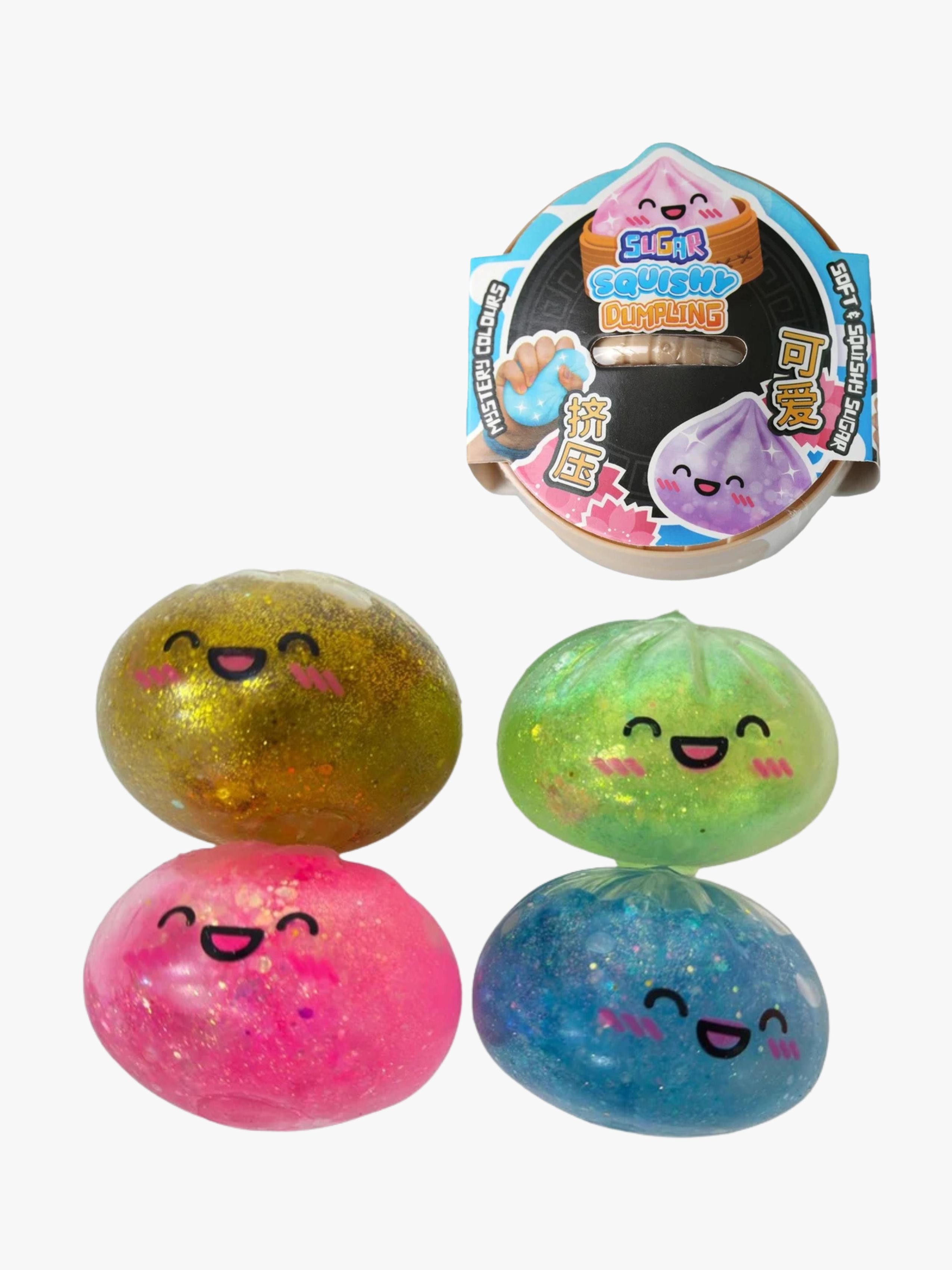 Kawaii Squishy Sugar Dumplings 9 cm Blandet