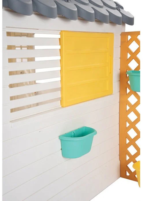 DOLU Garden Legehus med Hegn, Hvid