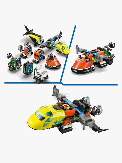 LEGO City 60505 Remix – Fly, servicevogn og luftpudebåd