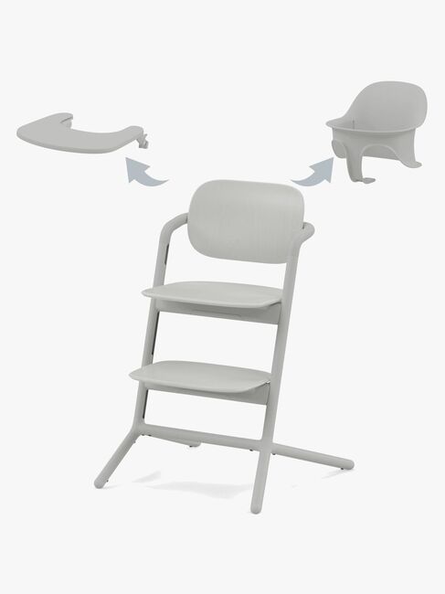 Cybex Lemo 3-in-1 Højstol inkl. Babysæt og Bakke, Suede Grey