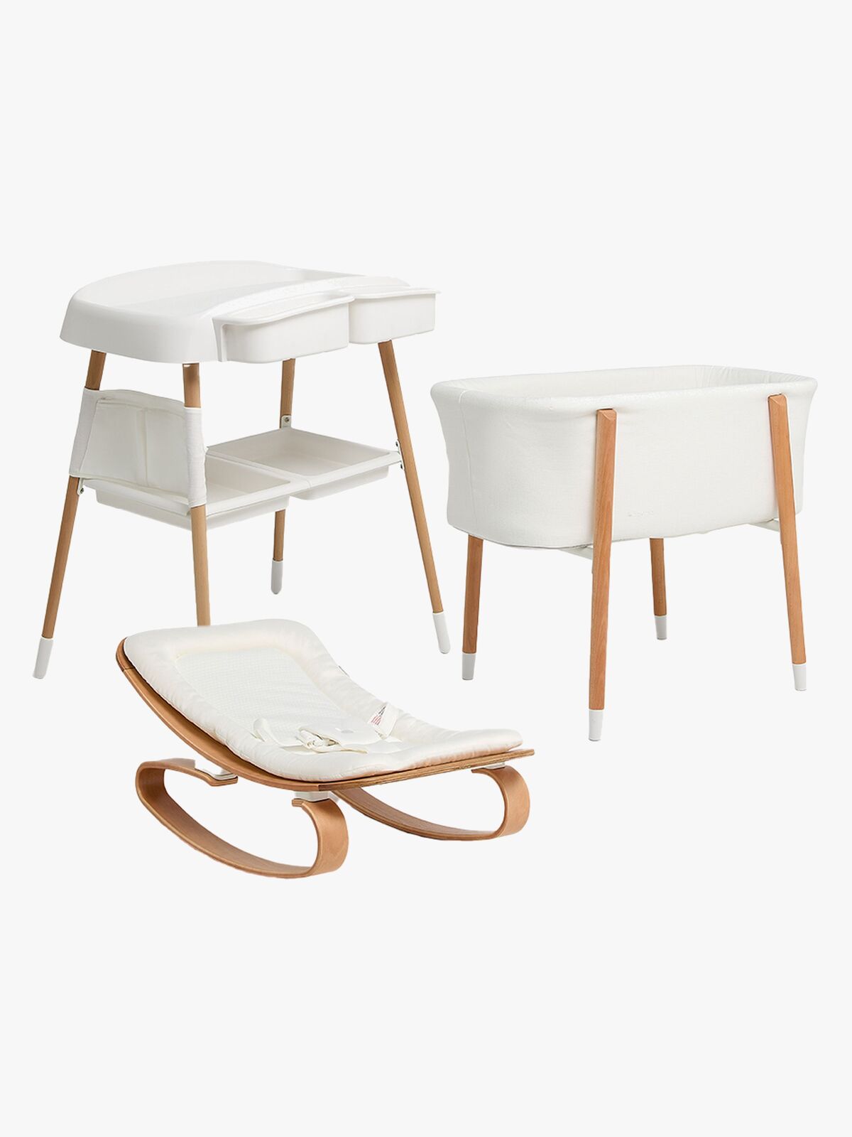 Beemoo Nordic Tremmeseng Puslebord & Skråstol, White/Wood