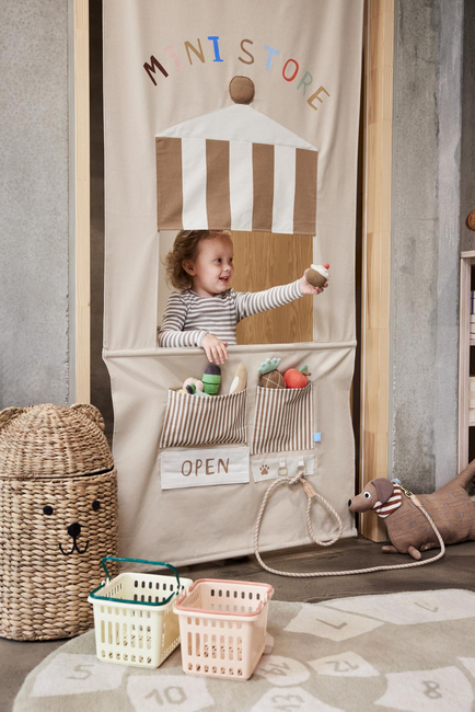 OYOY Mini Nautilus Hopscotch Gulvtæppe 100x112, Clay/Offwhite