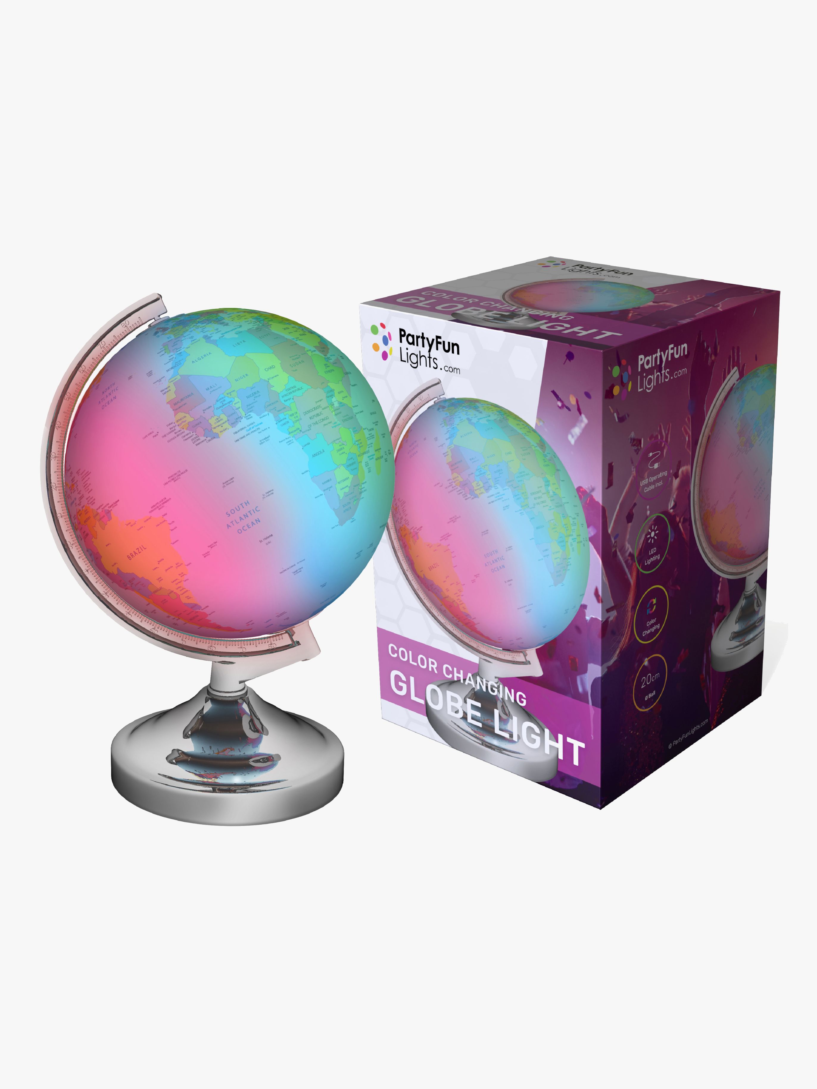 PartyFunLights Lampe Globus, Børnelampe