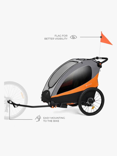 Kinderkraft Nava Cykelanhænger, Sunny Orange