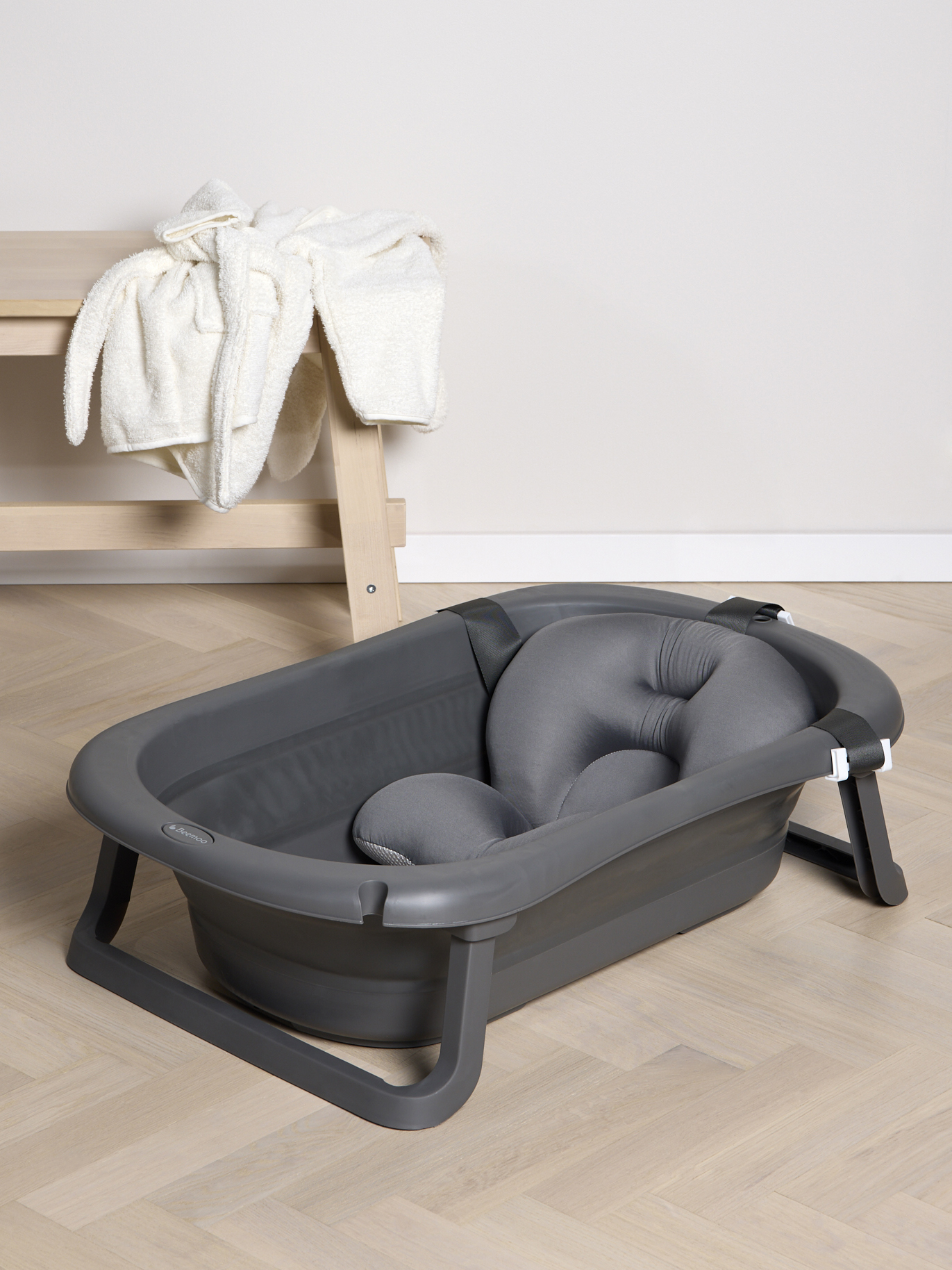 Beemoo CARE Assist Badekar inkl. Badestøtte, Deep Grey