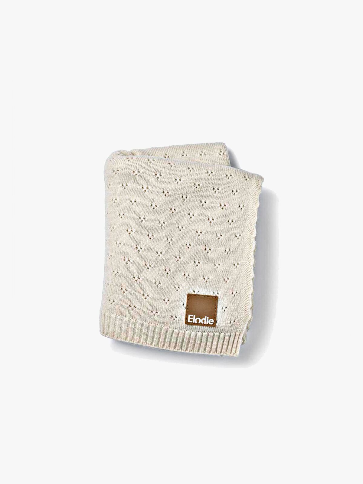 Elodie  Pointelle-strikket Tæppe 100x75, Creamy White