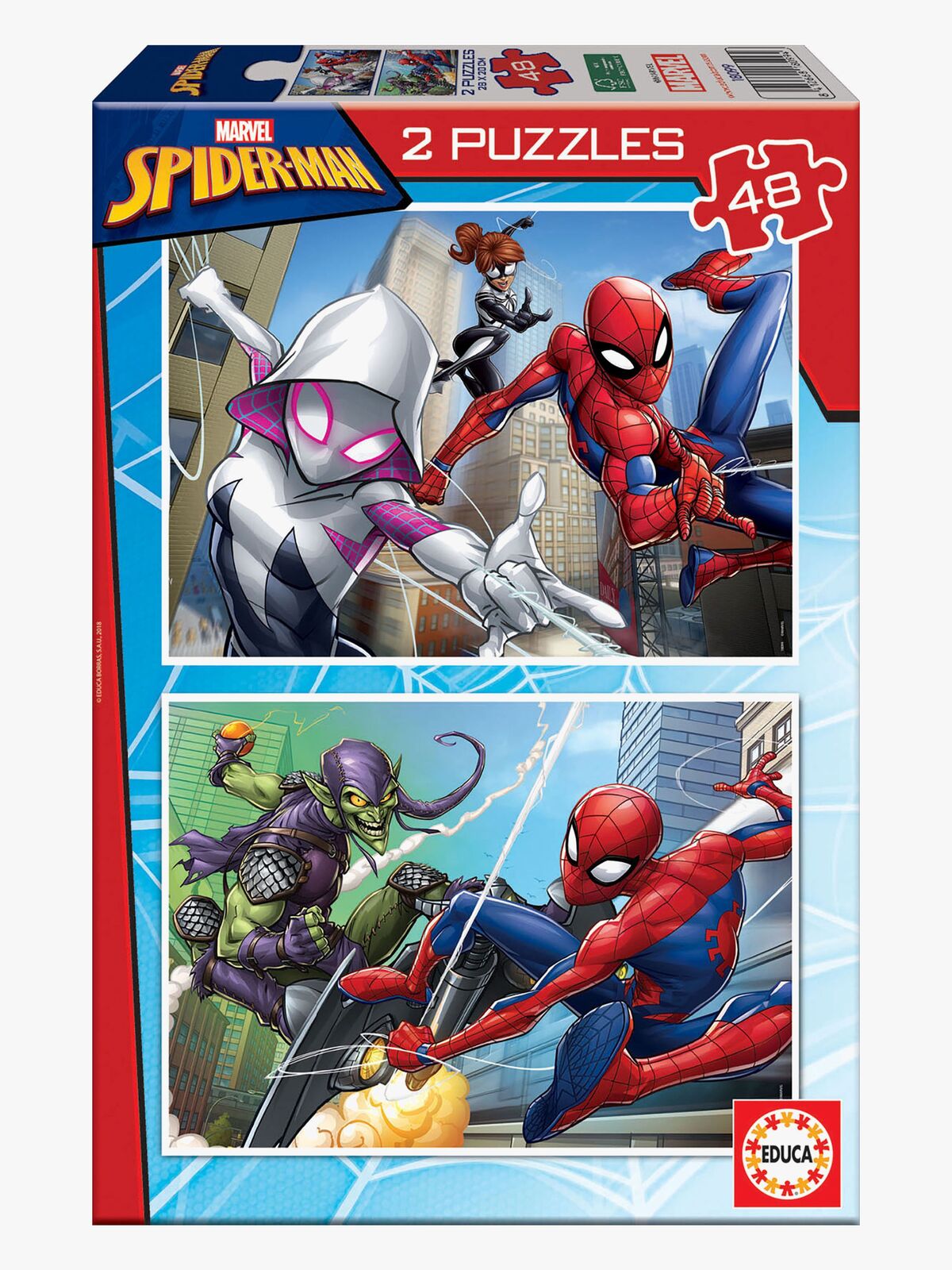 Educa Marvel Spider-Man Puslespil 2x48 Brikker