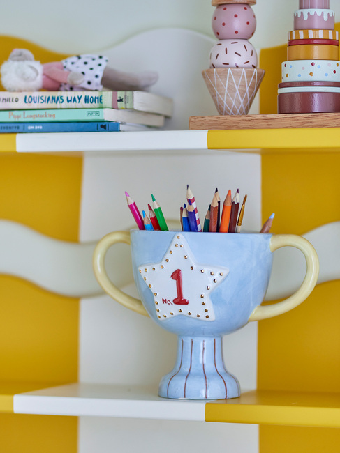 Bloomingville MINI, Trophy Blomsterpotte Keramik, Flerfarvet