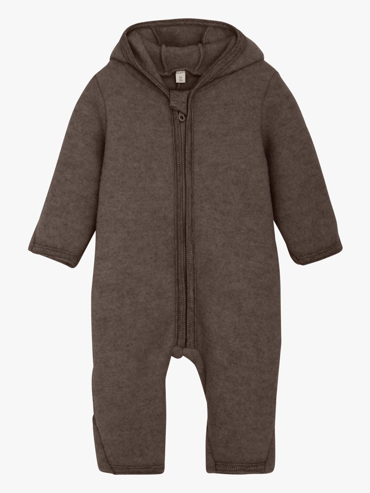 Huttelihut Flyverdragt Merinould med Ører, Brown Melange