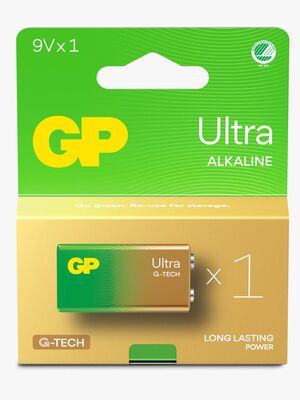 GP Ultra Alkaline G-TECH 9V Batteri Svanemærket 1-Pak