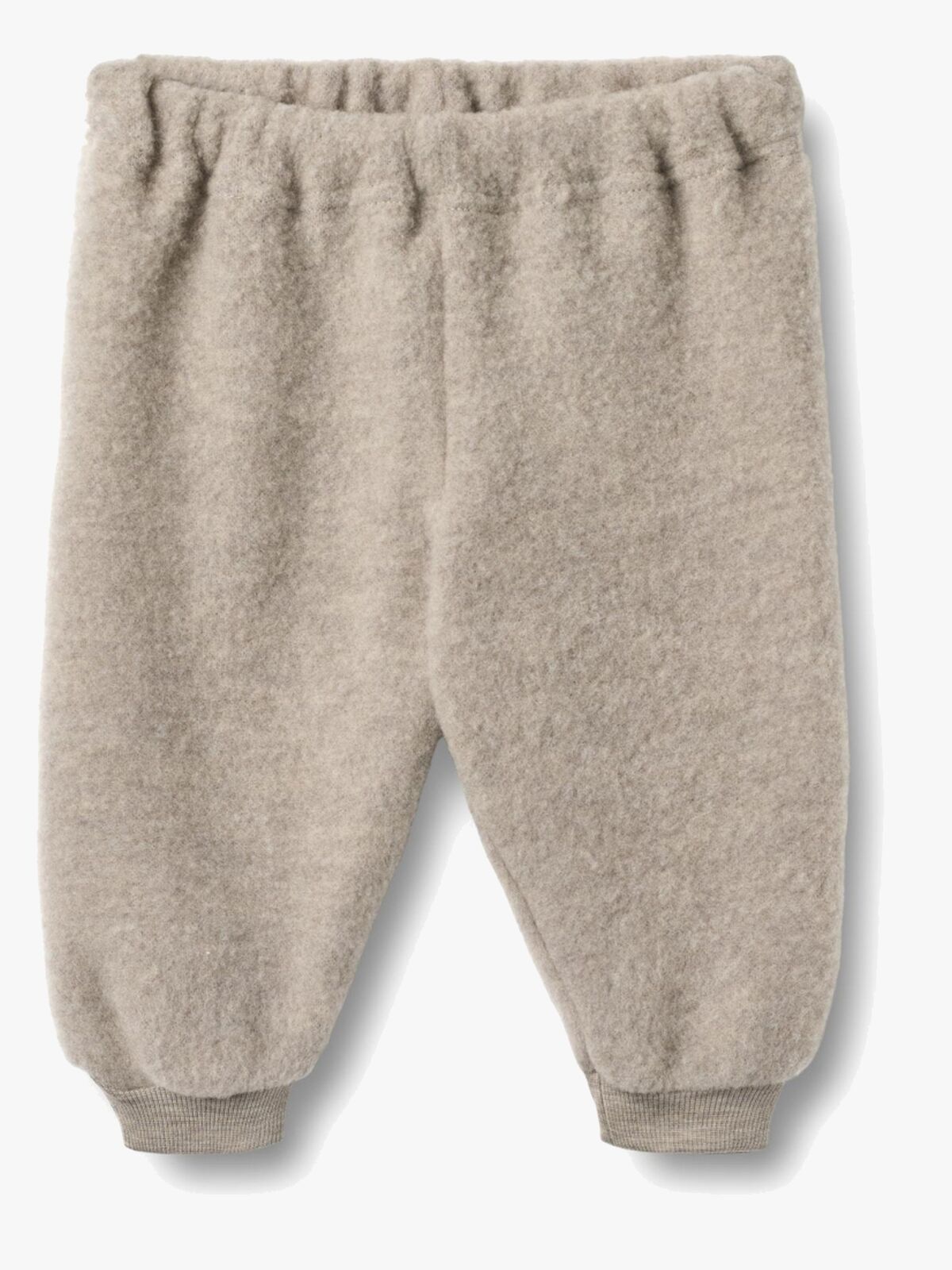 Wheat Kinnie Uldfleecebukser Merinould, Khaki Melange