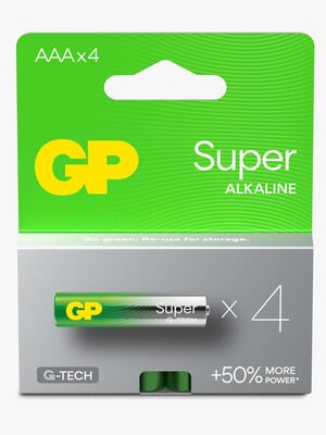 GP Super Alkaline G-TECH AAA/LR03 Batterier 4-Pak