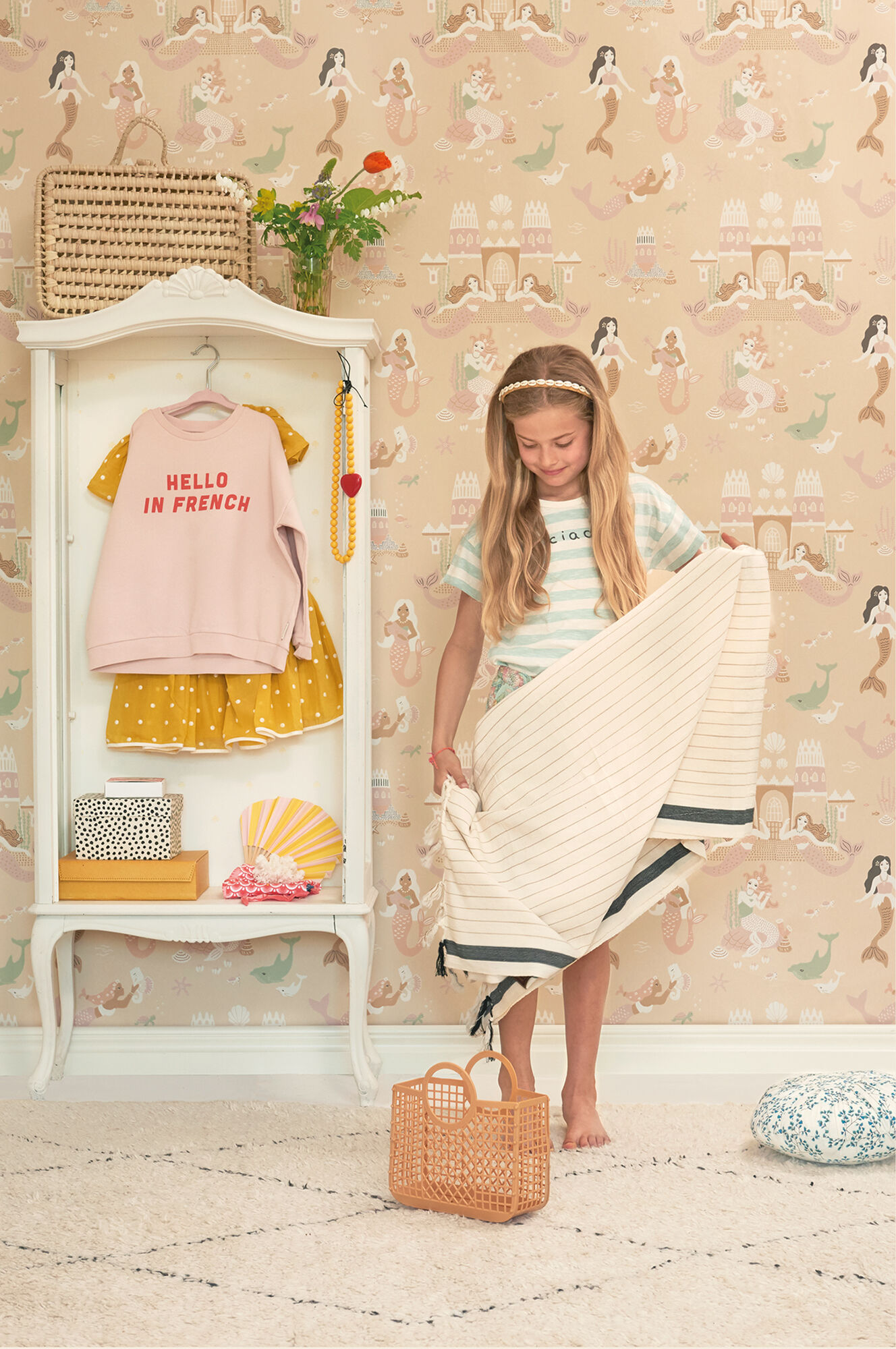 Majvillan Tapet Mermaid Reef, Sandy Beige