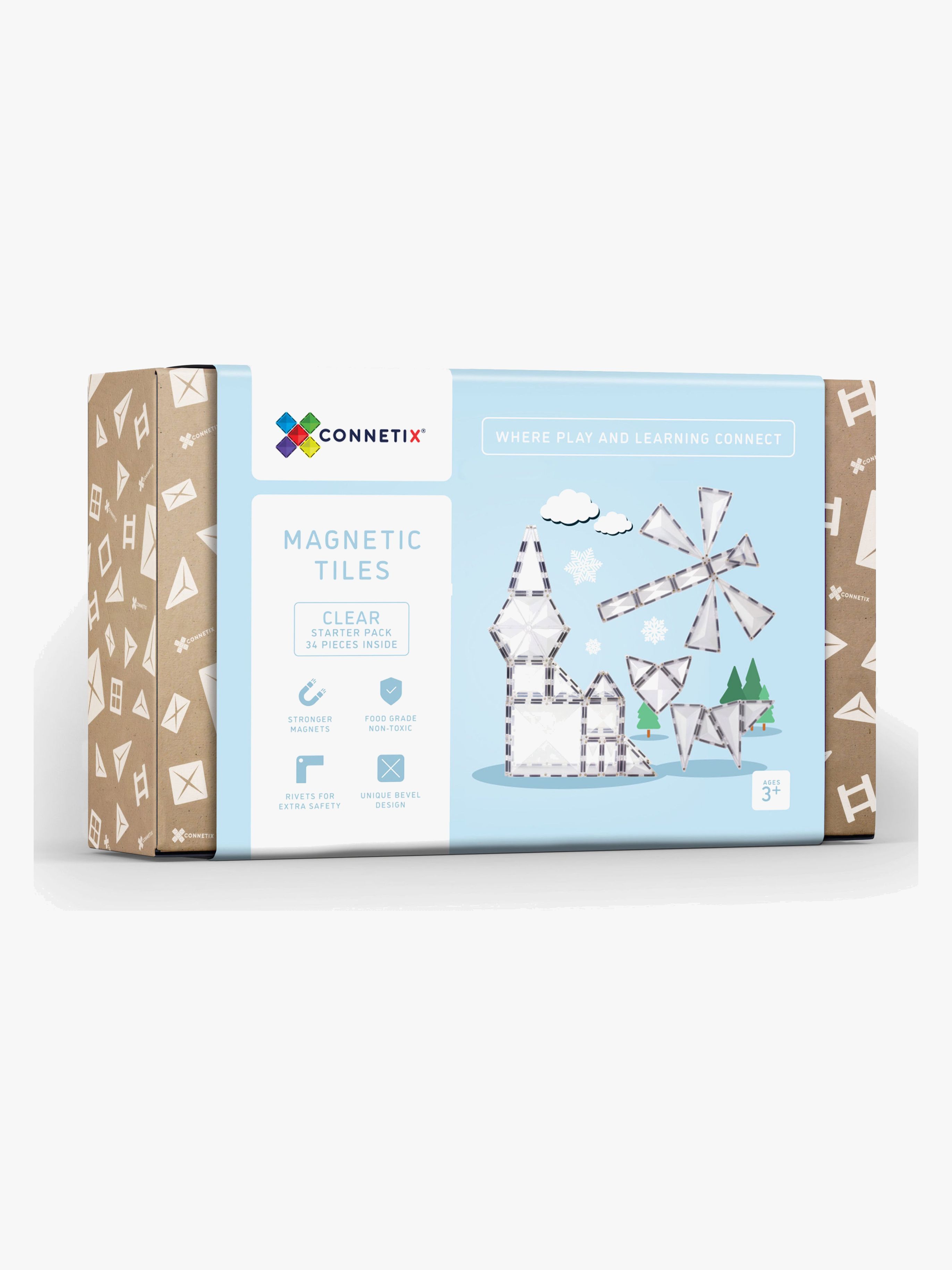 Connetix Magnetiske Byggeklodser Clear Startsæt 34 Dele