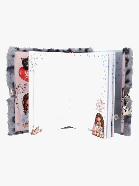 TOPModel Dagbog Pelset med Hjertelås, Grå