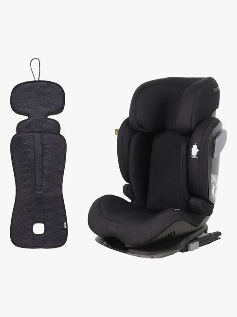 Beemoo Recline i-Size Autostol inkl. Ventilerende Hynde, Black Mesh/Antracit