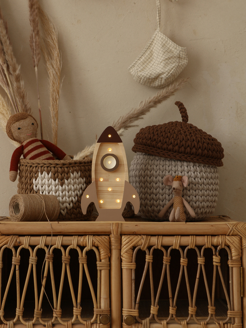 Little Lights Mini Lampe Rumraket, Cappucino