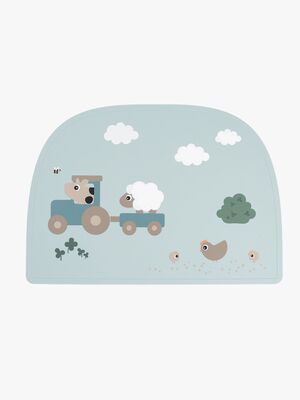 Done By Deer Tiny Farm Dækkeserviet Silikone, Blue