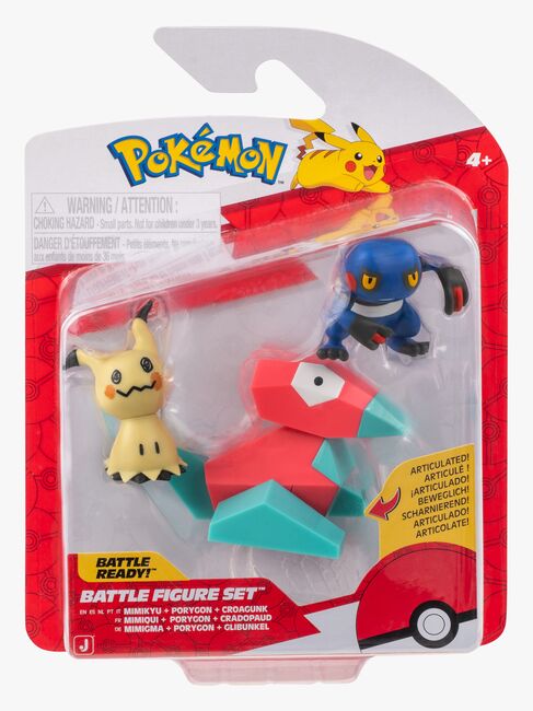 Pokémon Battle Figursæt Mimikyu, Porygon & Croagun 3-pak