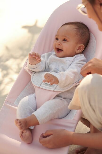 BabyBjörn Balance Soft Skråstol Woven Jersey, Lyserød/Grå