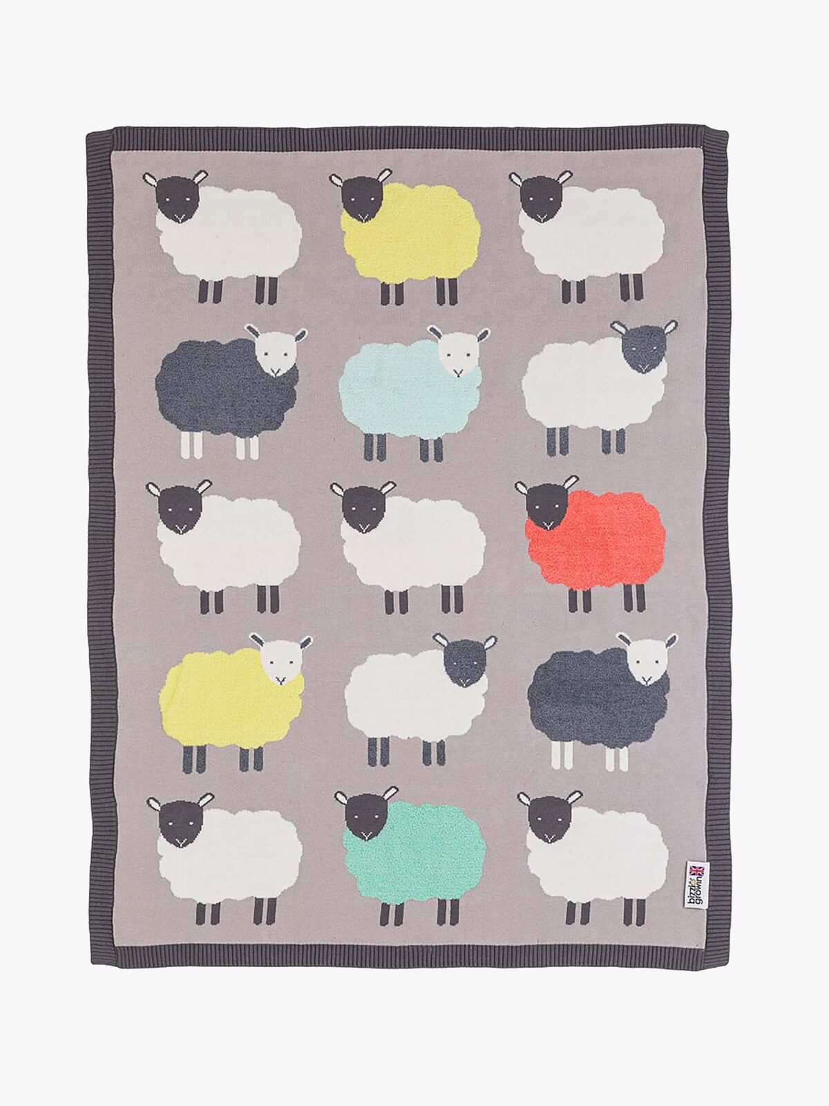 Bizzi Growin Strikket Tæppe Aio Baby, The Flock