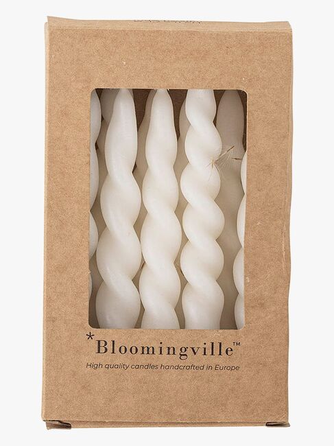 Bloomingville Twist Lys Paraffin, Hvid